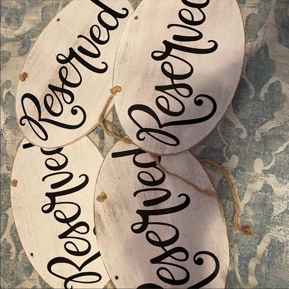 Reserved wedding signs